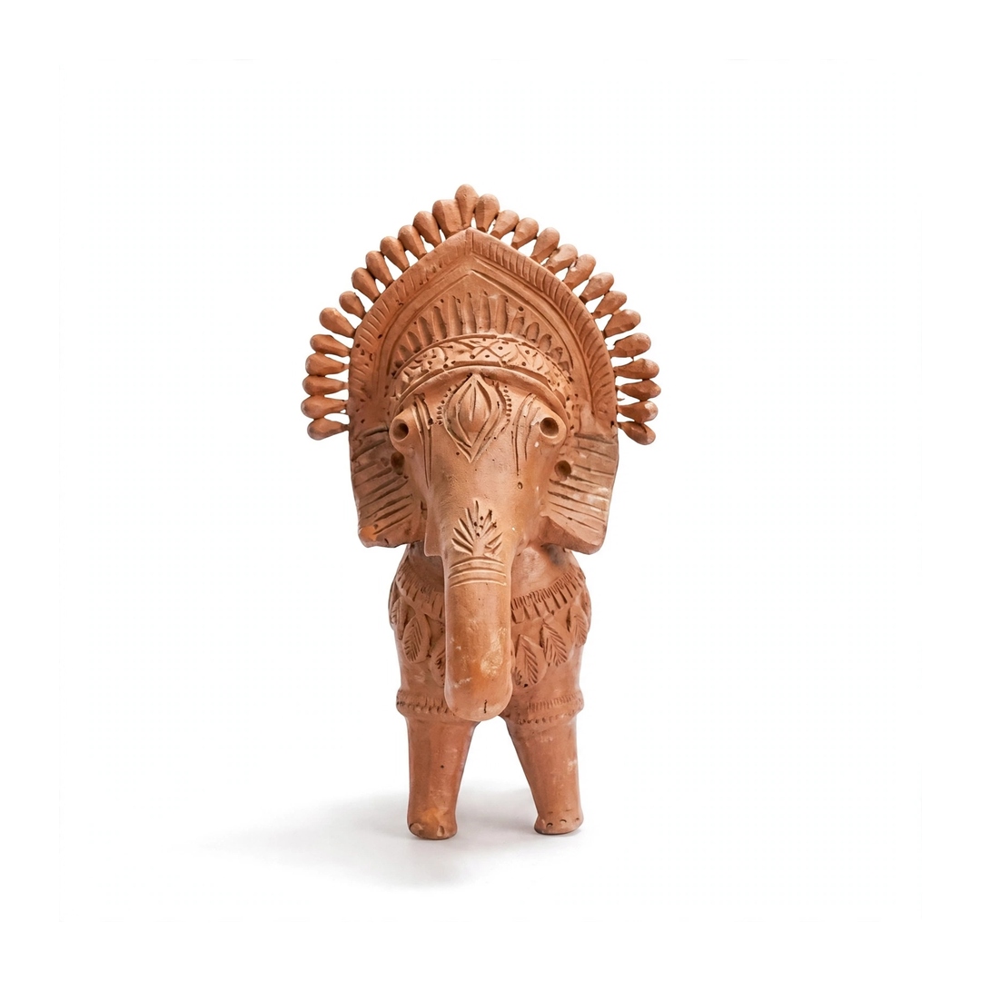 Terracotta Royal Elephant Heritage Figurine